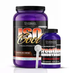 Ultimate Nutrition - Iso Cool 2 LB Proteina Isolatada - Chocolate + Creatina 300 G + Scoop