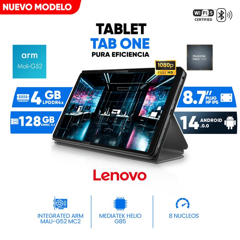 Tablet Tab One ZAF10142PE, 4GB RAM LPDDR4x, 128GB eMMC 5.1, 8.7 HD IPS