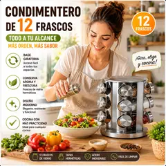 GENERICO - SET CONDIMENTERO GIRATORIO DE 12 FRASCOS