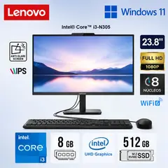 LENOVO - All in One V100 Intel Core i3-N305 8GB RAM 512GB SSD 23.8" FHD IPS 13BE004ALD