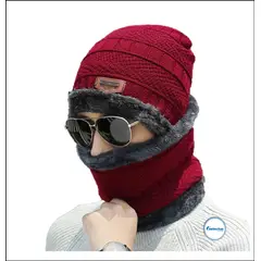 GENERICO - Gorro con cuellera para adultos unisex color ROJO