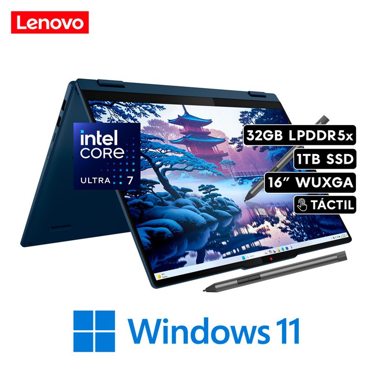 LAPTOP IDEAPAD 5 2-EN-1 CORE ULTRA 7 255U RAM 32GB DISCO 1TB SSD 16" WUXGA W11