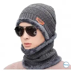 GENERICO - Gorro con cuellera para adultos unisex color GRIS