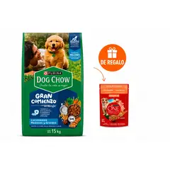 PURINA - Alimento Dog Chow Gran Comienzo 15kg + 1 Comida Humeda One 85gr sabor pollo