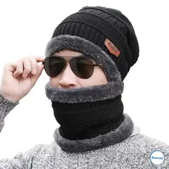 GENERICO - Gorro con cuellera para adultos unisex color NEGRO