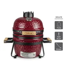 GRILLCORP - Kamado Clásico 13 Rojo con regalos básicos