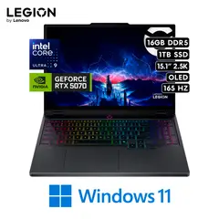 LENOVO - LAPTOP LEGION 5 CORE ULTRA 9 275HX RAM 16GB DISCO 1TB SSD RTX 5070 15.1" WQXGA 165HZ W11