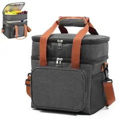 KELLER - Lonchera Térmica Doble Compartimento Impermeable con Correa Ajustable PL YG4
