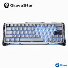 GRAVASTAR - Teclado MERCURY V60 PRO HE Cableado Inglés CHROME SILVER - HALL EFFECT SWITCH