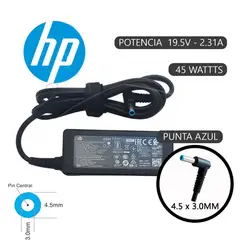 GENERICO - Cargador Laptop HP Punta Azul 195v - 231A -4530- 45W