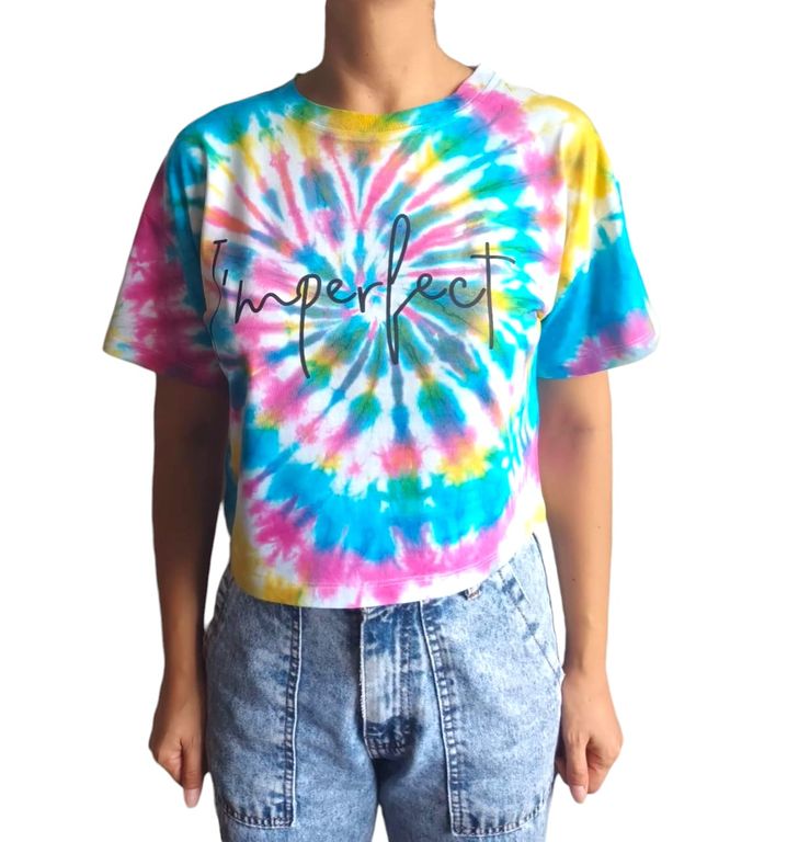 Polo Mujer Crop Top Básico TIE DYE - Multicolor