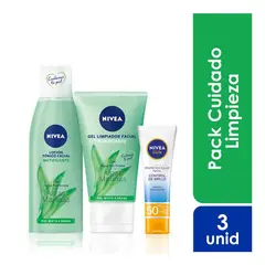 Nivea - KIT x3 Tonico con Gel Limpiador y Prot Control Brillo