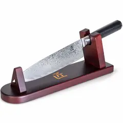 DECO GEAR - Cuchillo Chef Deco 8 Acero Damasco AUS-10 Profesional - 67 Capas + Soporte Madera y Caja de Lujo