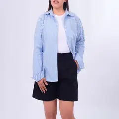 MOCALY - Camisa de Algodón 100% a Rayas BB078