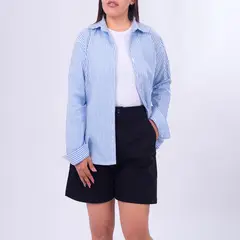 MOCALY - Camisa de Algodón Manga Corta Regular Fit Mujer