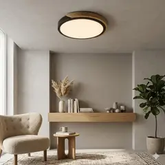 EXTRALED - Panel LED Decorativo E27 D27cm Osaka Negro 48W 3 tiempos
