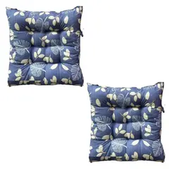 GENERICO - Pack x2 Cojines Almohadas para silla diseño Azul Claro floreado - 40 x 40 cm