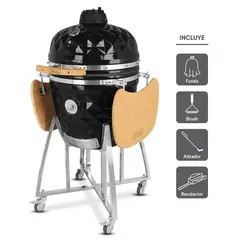 GRILLCORP - Kamado Diamante 23.5 Negro con regalos básicos