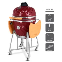 GRILLCORP - Kamado Diamante 23.5 Rojo con regalos básicos