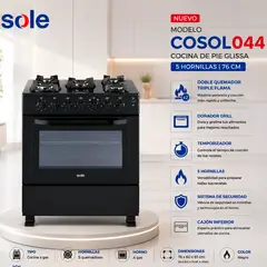 Sole - Cocina de pie Glissa GLP 76cm 5 hornillas COSOL044