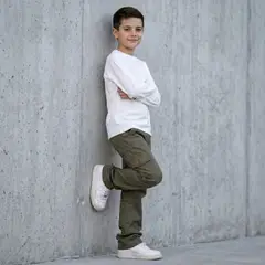 LE PETIT COMPANY - Pantalón Niño Marrón Paper Touch Básico Urbano