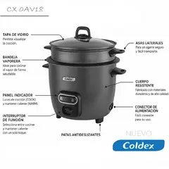 Coldex - Olla Arrocera Coldex-CX OAV18 Vaporera y Antiadherente 1.8L