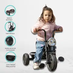 QPLAY - Triciclo Aerodinámico para Niños «TRIDURO» Black