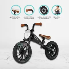 QPLAY - Bicicleta de Equilibrio para Niños «FEDURO» Black