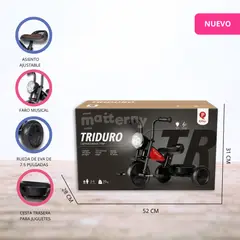 QPLAY - Triciclo Aerodinámico para Niños «TRIDURO» Black