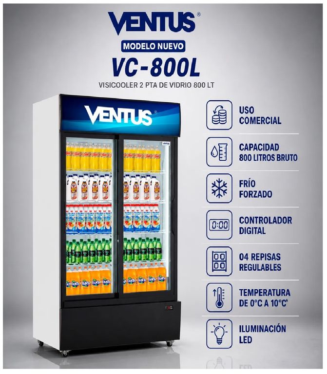 EXHIBIDOR VERTICAL VC-800L 800 LT – 2 PUERTAS