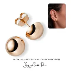 GENERICO - ARGOLLAS-ARETES LUNA LLENA DORADO ROSÉ