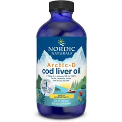 GENERICO - Nordic Naturals Arctic-D Aceite de hígado de bacalao, limón, 8 onzas