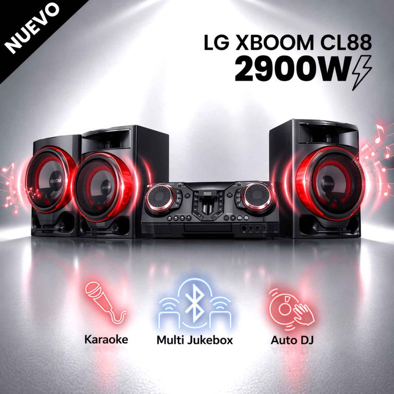 Minicomponente XBOOM CL88 2900W, luces multicolor, Karaoke Star, bluetooth y Party Accelerator