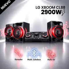 LG - Minicomponente XBOOM CL88 2900W, luces multicolor, Karaoke Star, bluetooth y Party Accelerator