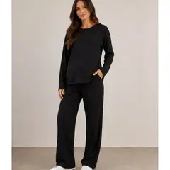 GENERICO - Buzo Conjunto Manga Larga y Pantalón Palazzo Chompero suave algodón Hilo