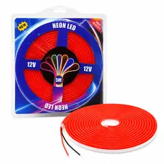 OEM - Tira LED Rojo Neón Flexible 5 Metros Multiusos 12V