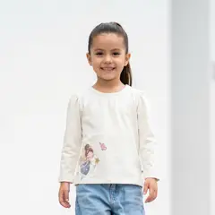 GENERICO - Polo Niña Algodón Manga Larga Estampado Hada - Angela Kids