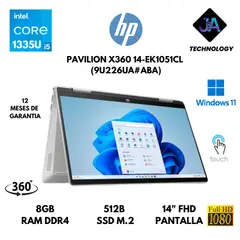 HP - LAPTOP PAVILION X360 14-EK1051CL CORE I5-1335U 8GB RAM 512GB SSD PANTALLA 14 FHD WIN11 AMERICANA