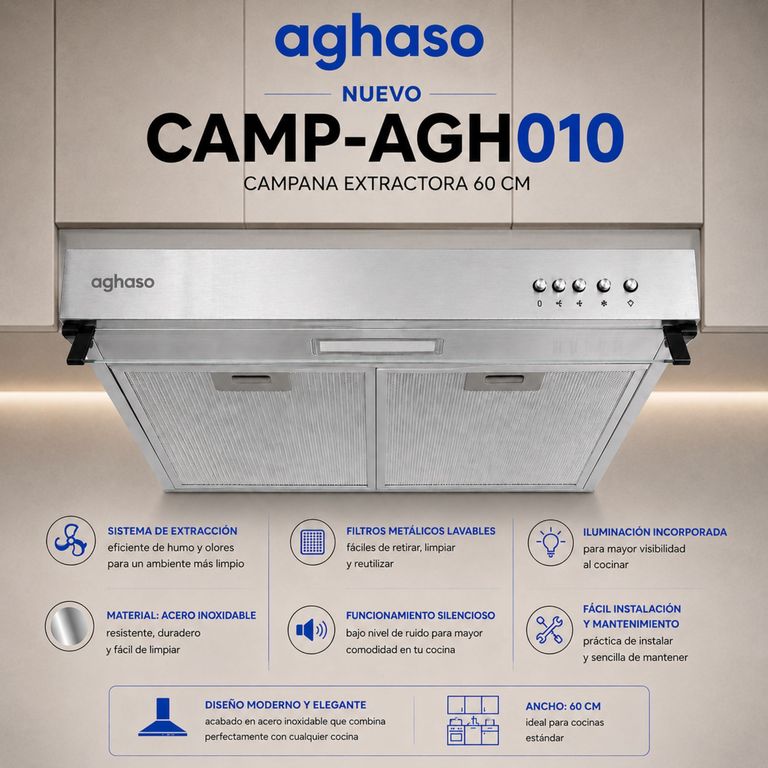 Campana Extractora CAMP-AGH010 INOX 60