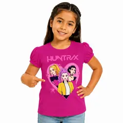 GENERICO - Polo Niña Manga Corta Algodón Estampado Rosa