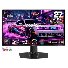 Msi - MONITOR GAMER MAG 271QP QD-OLED X24 WQHD 27 " 240hz 0.03ms HDR NVIDIA G-SYNC AMD FreeSynC