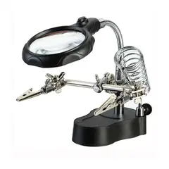 TAKEMA - Soporte Sujetador con LUPA y Luz LED - doble ZOOM