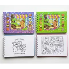 Xclusive - Bobbie Goods Set x 2 Libros Colorear Coloring Book c/45 Páginas Pasta Dura Holografica