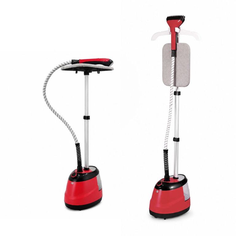 Plancha de Vapor para Ropa Base de Planchado Vertical y Horizontal 2000W Roja
