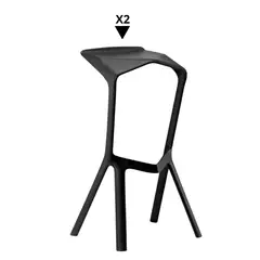ZIYAZ - Pack De 2 Bancos Trazzo Negro -