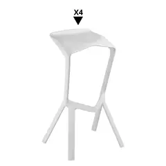 ZIYAZ - Pack De 4 Bancos Trazzo Blanco -