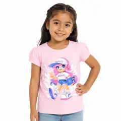 GENERICO - Polo Niña Manga Corta Algodón Estampado