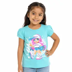 GENERICO - Polo Niña Manga Corta Algodón Estampado
