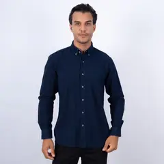 Pierre Cardin - CAMISA ML INDIGO COLOR ENTERO ETQ JEANS PC-63500CA