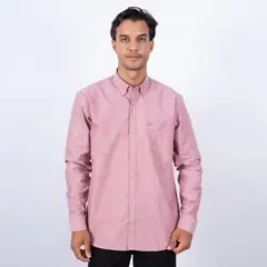 Pierre Cardin - CAMISA ML OXFORD COLOR ENTERO ETQ AZUL PC-63621CA